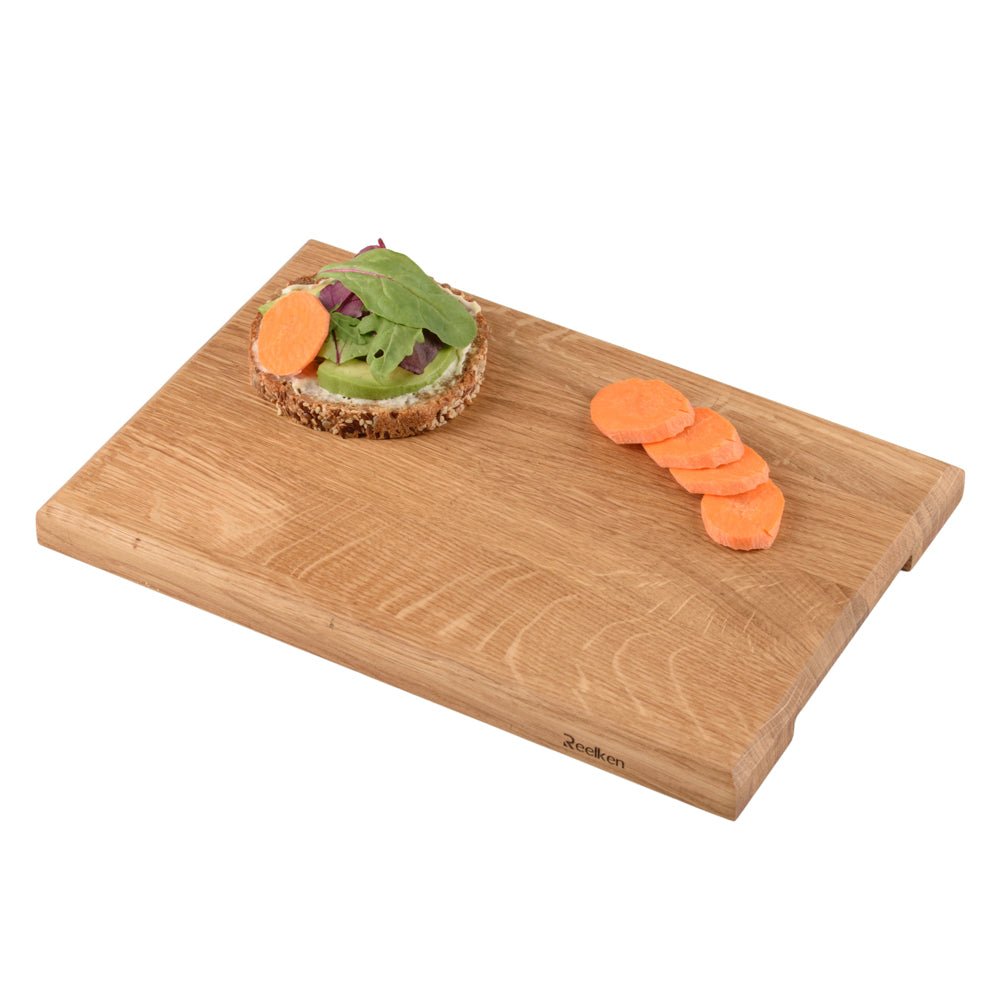 Tocator profesional din lemn de stejar 30x20x2 cm - Premium - Reelken